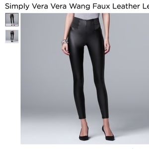 Simply Vera Vera Wang Faux Leather Leggings